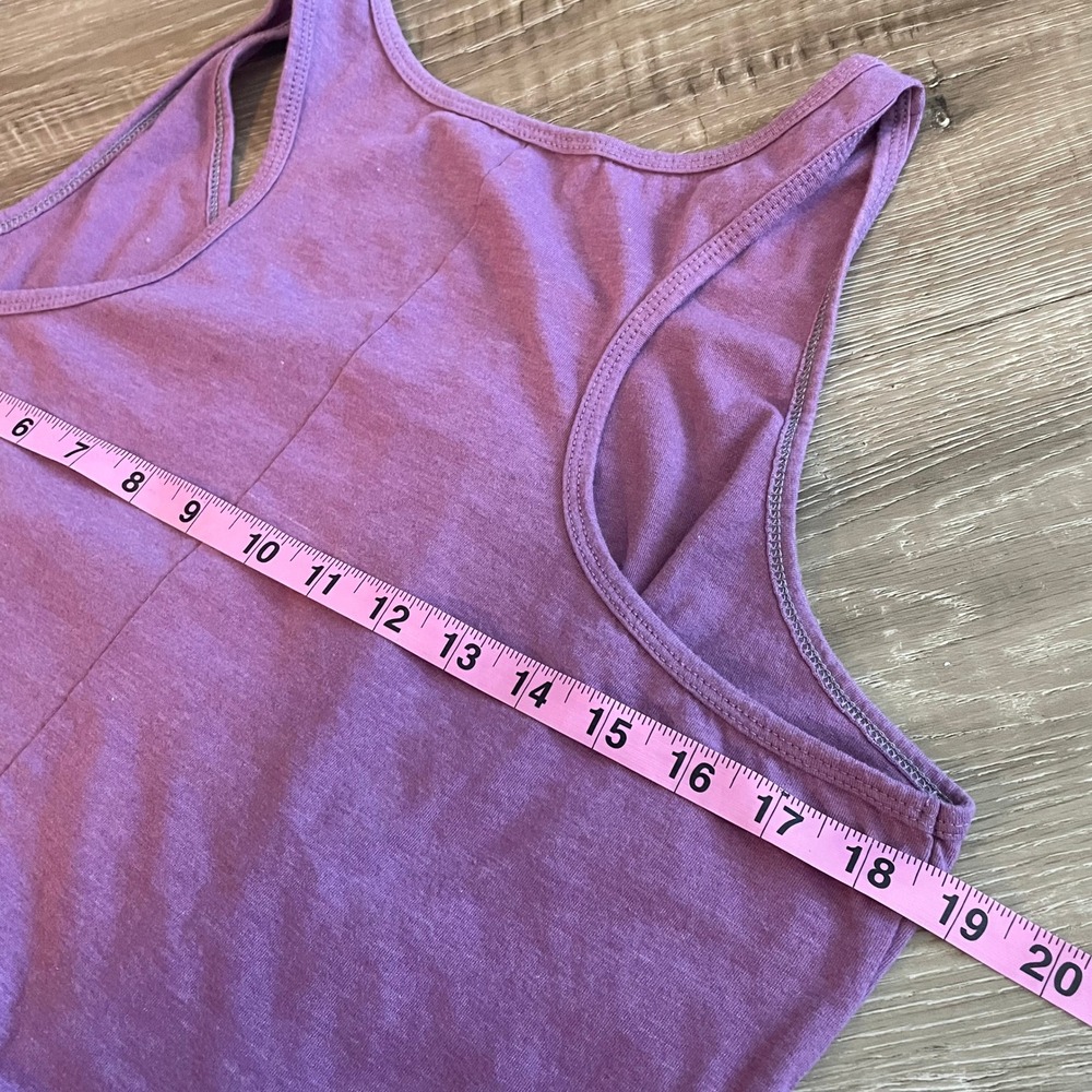 Marilyn Monroe Womens Tank Top XL Purple Cotton Blend Fringe Graphic Racerback - Picture 5 of 6